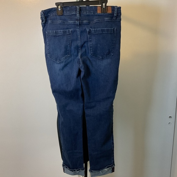 14. Karl Lagerfeld Blue Skinny Jeans Classic Style Fringe Trim 5 Pockets Size 10 - Picture 4 of 5